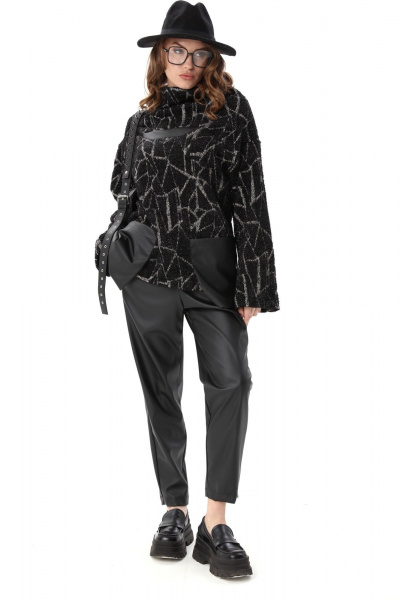 Джемпер NikVa 906-3 черная геометрия - фото 9