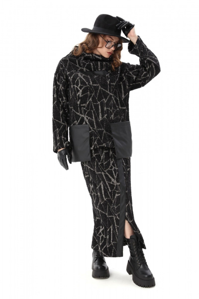 Юбка NikVa 907-3 чёрная геометрия - фото 8