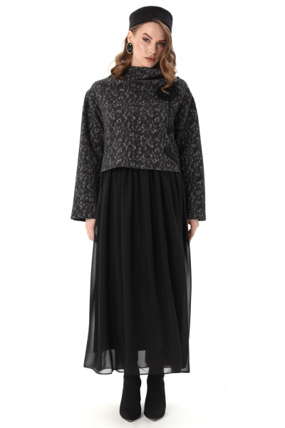 Платье NikVa 924-9 чёрный_графит - фото 1