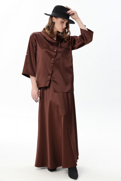 Жакет, юбка NikVa 928-10 шоколад - фото 13