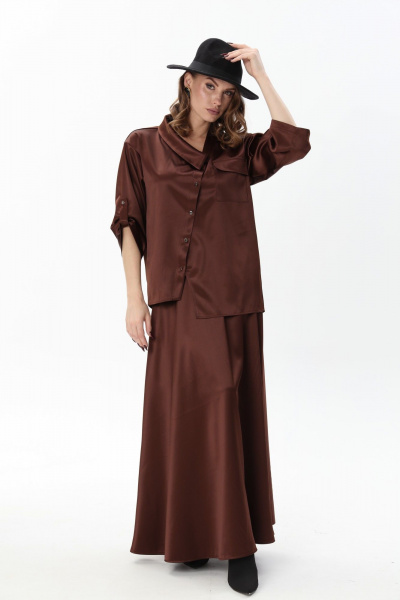 Жакет, юбка NikVa 928-10 шоколад - фото 11