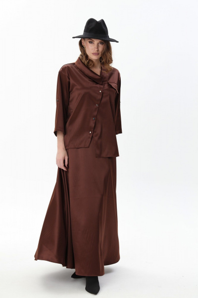 Жакет, юбка NikVa 928-10 шоколад - фото 9
