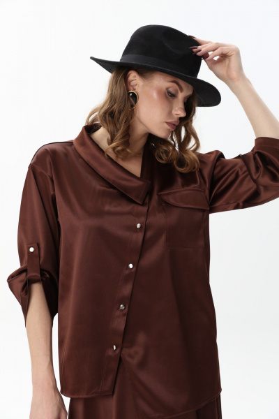 Жакет, юбка NikVa 928-10 шоколад - фото 7