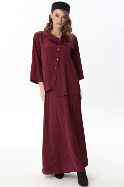 Жакет, юбка NikVa 928-11 винный - фото 7