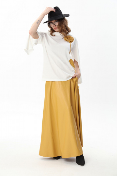 Джемпер, юбка NikVa 952-4 молоко и горчица - фото 3