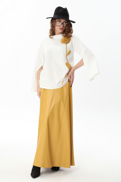 Джемпер, юбка NikVa 952-4 молоко и горчица - фото 2