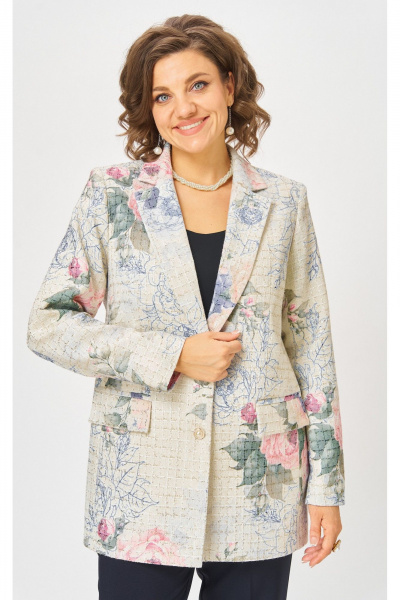 Брюки, жакет БелЭльСтиль 762-3_24_22+596-2_79_22 молочный твид - фото 4