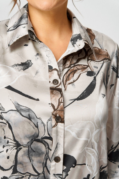 Блуза, брюки БелЭльСтиль 877-3_26_22+601-2_88_22 бежево-коричневый - фото 7