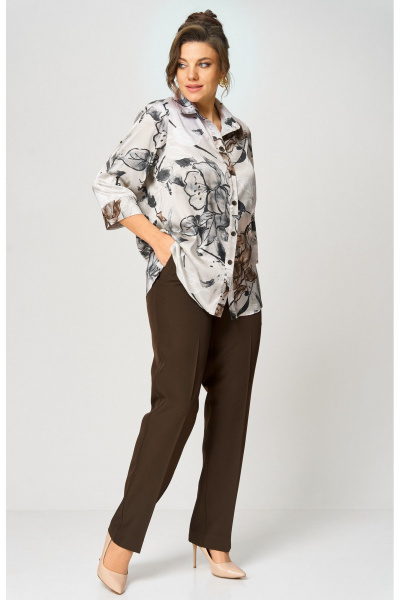 Брюки БелЭльСтиль 609-3_23_22 коричневый_2 - фото 4