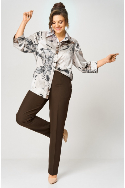 Брюки БелЭльСтиль 609-3_23_22 коричневый_2 - фото 2