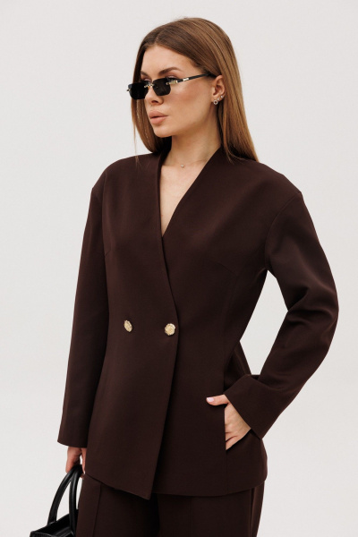 Брюки, жакет Ambera Style 2132-1 шоколад - фото 2