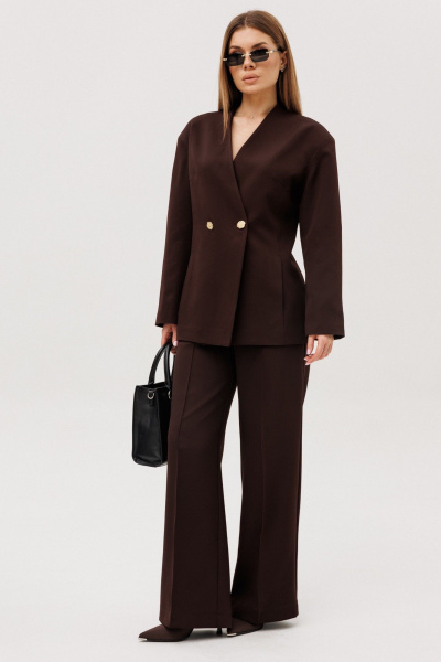 Брюки, жакет Ambera Style 2132-1 шоколад - фото 1