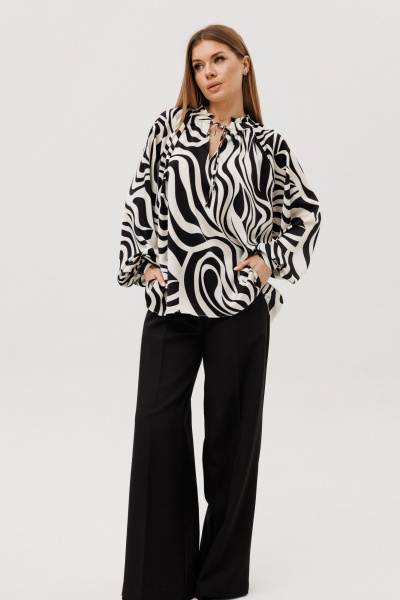 Блуза, брюки Ambera Style 2135-3 черный/белый - фото 1