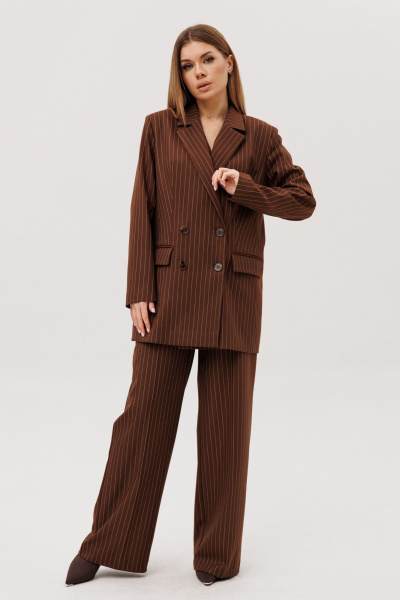 Брюки, жакет Ambera Style 2136-2 шоколад - фото 1