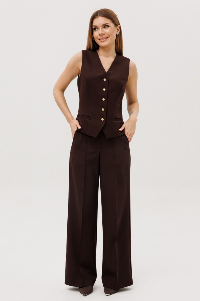 Брюки, жилет Ambera Style 2139 шоколад - фото 1