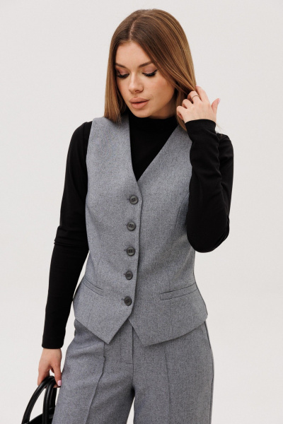 Брюки, водолазка, жилет Ambera Style 3013-1 серый - фото 3