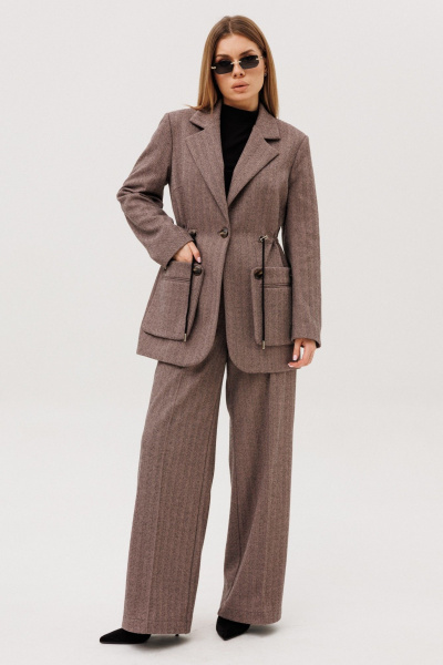 Брюки, джемпер, жакет Amberа Style 3016 шоколад - фото 1