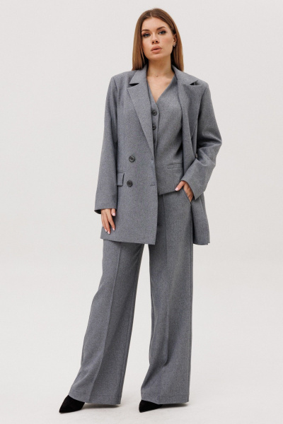 Брюки, жакет, жилет Amberа Style 3018 серый - фото 7