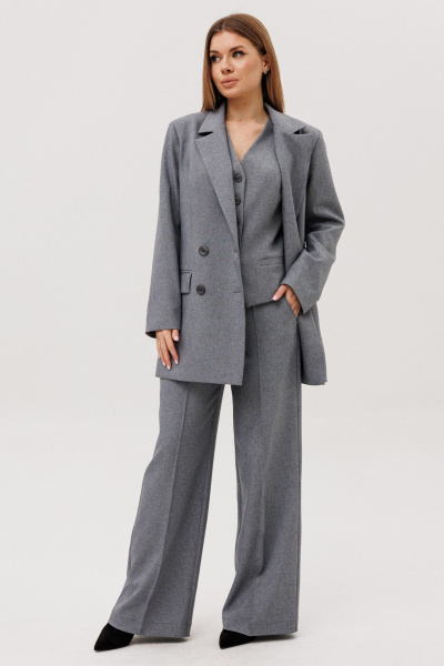 Брюки, жакет, жилет Amberа Style 3018 серый - фото 2