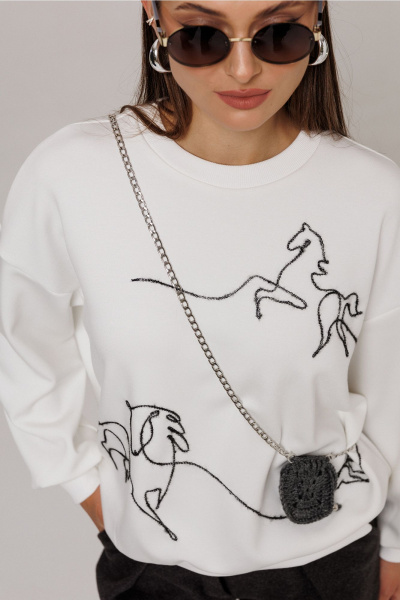 Джемпер Butеr 3213 молочный - фото 6