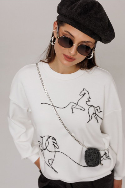 Джемпер Butеr 3213 молочный - фото 5