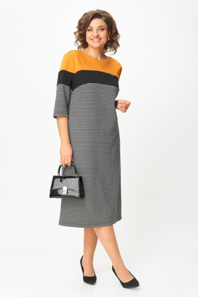 Платье Michel chic 2188 горчица-гусиная_лапка - фото 2