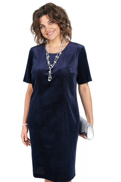 Платье Alani Collection 2468 синий - фото 6