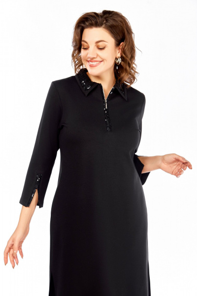 Платье Ольга Стиль С-971 черный-пайетки - фото 6