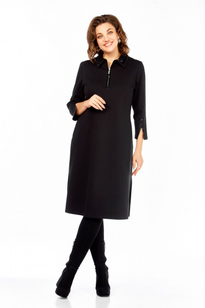 Платье Ольга Стиль С-971 черный-пайетки - фото 1