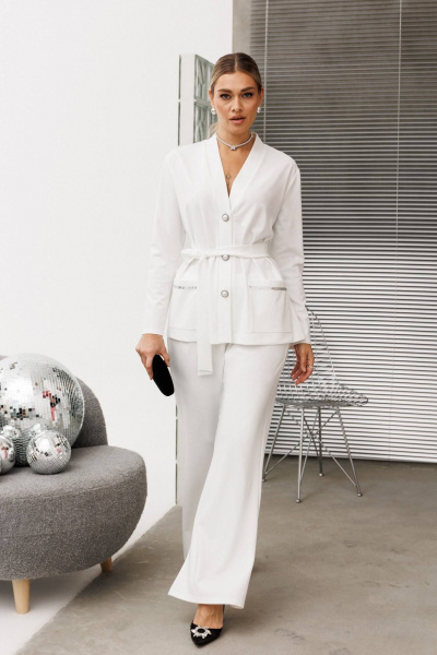 Брюки, кардиган Anastasia 1287 белый - фото 2