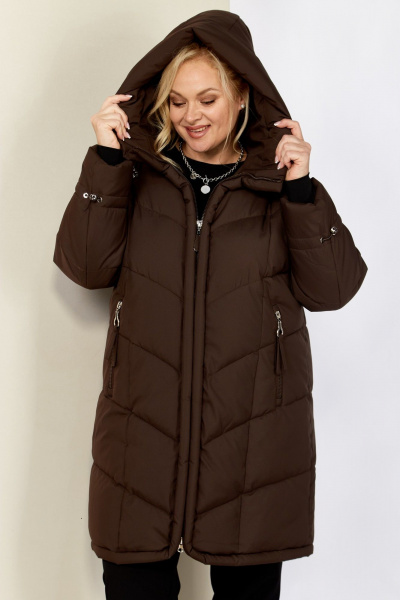 Пальто Shetti 2204 шоколад - фото 5