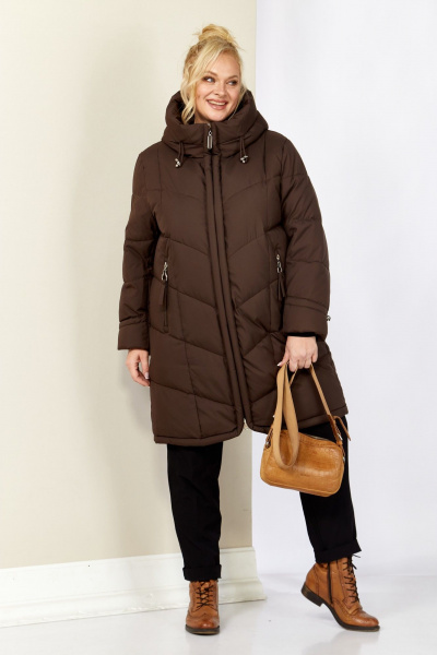 Пальто Shetti 2204 шоколад - фото 3