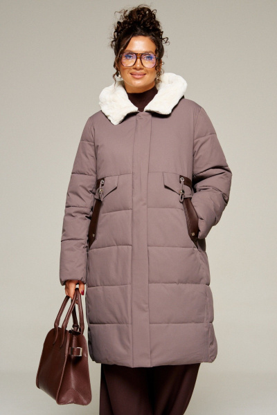 Пальто Beautiful&Free 8019 дымчатово-лиловый - фото 8