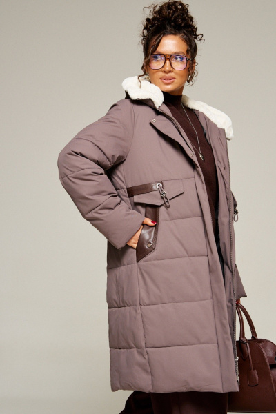 Пальто Beautiful&Free 8019 дымчатово-лиловый - фото 3