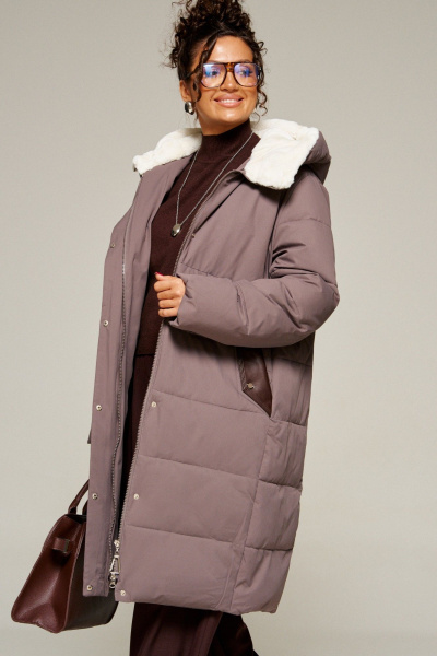 Пальто Beautiful&Free 8019 дымчатово-лиловый - фото 2