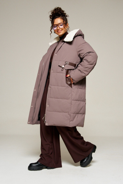 Пальто Beautiful&Free 8019 дымчатово-лиловый - фото 1