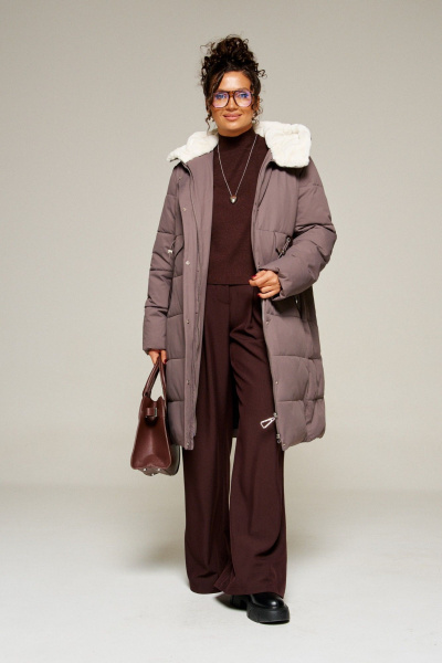 Пальто Beautiful&Free 8019 дымчатово-лиловый - фото 5