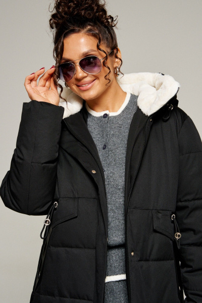 Пальто Beautiful&Free 8019 черный - фото 8