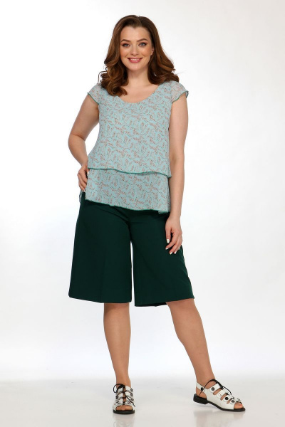 Легкие женские шорты из текстиля на лето с высокой посадкой Belinga 4047 бутылка - фото 2