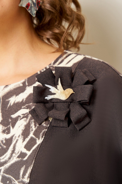 Брюки, джемпер VOLNA 1426 шоколадно-бежевый - фото 7