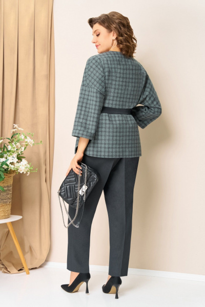 Блуза, брюки, жакет VOLNA 1437 мятно-графитовый - фото 8