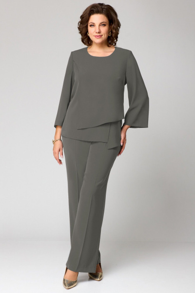 Брюки, туника Мишель стиль 1342 оливково-серый - фото 1