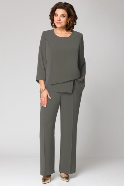 Брюки, туника Мишель стиль 1342 оливково-серый - фото 3