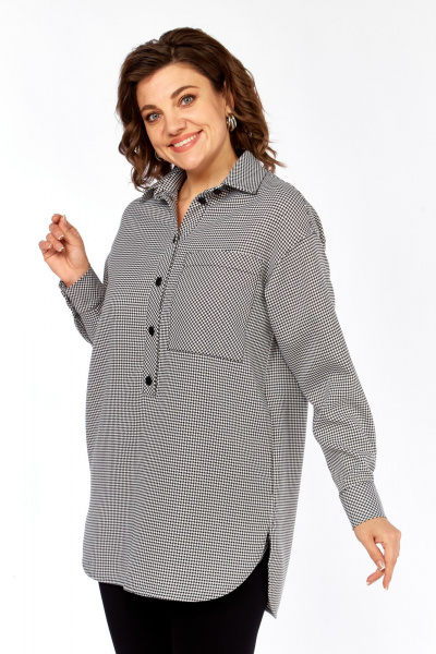 Рубашка Avenue 0344 гусиная_лапка_черный+белый - фото 1