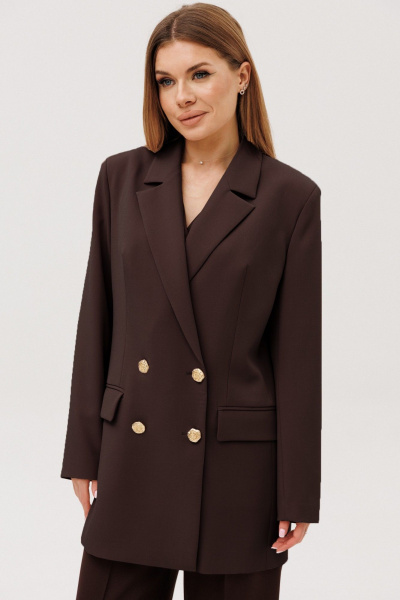 Брюки, жакет, жилет Amberа Style 3018-2 шоколад - фото 4