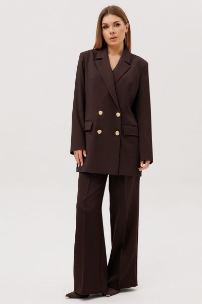 Брюки, жакет, жилет Amberа Style 3018-2 шоколад - фото 2