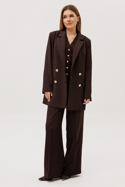 Брюки, жакет, жилет Amberа Style 3018-2 шоколад - фото 3