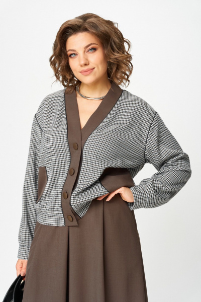 Бомбер, юбка Aira Style 24131-1 шоколадный - фото 7