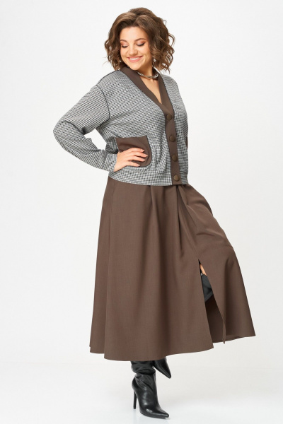 Бомбер, юбка Aira Style 24131-1 шоколадный - фото 6