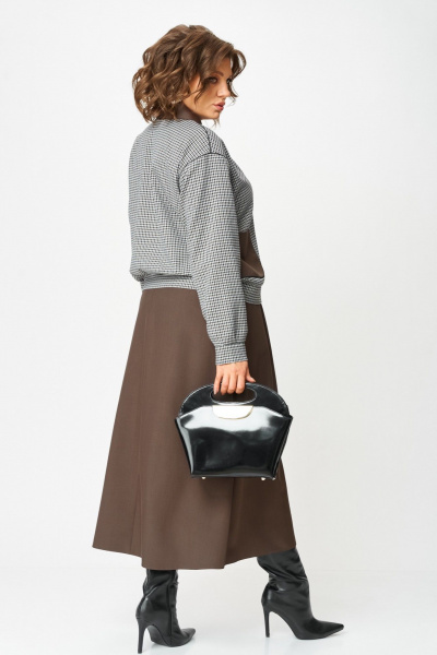 Бомбер, юбка Aira Style 24131-1 шоколадный - фото 4